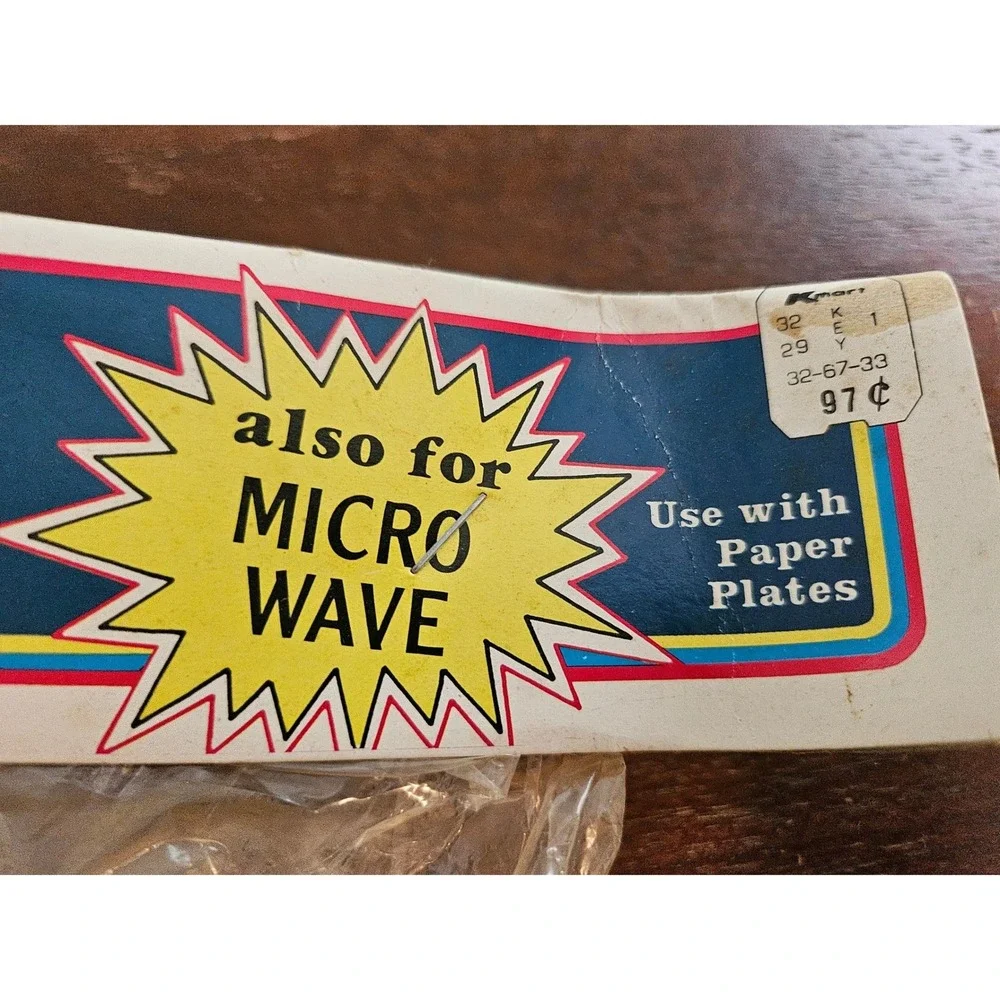 Vintage Kmart Paper Plate Holders Tan Wicker Microwave Safe Vintage 4 Pack